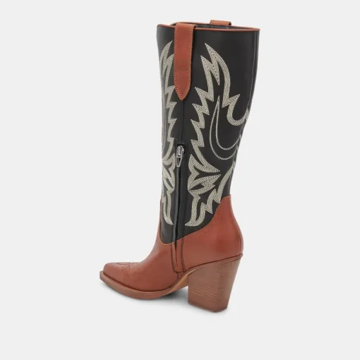 BLANCH BOOTS BROWN BLACK LEATHER