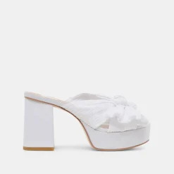 BLARE HEELS WHITE SATIN