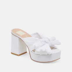 BLARE HEELS WHITE SATIN