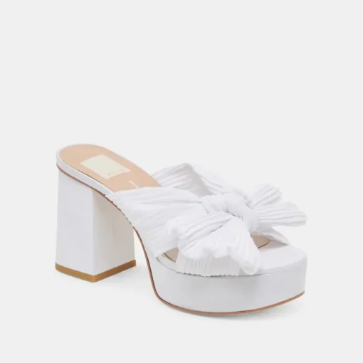 BLARE HEELS WHITE SATIN