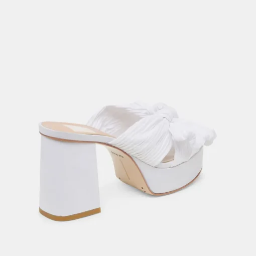 BLARE HEELS WHITE SATIN