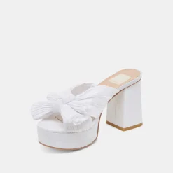 BLARE HEELS WHITE SATIN