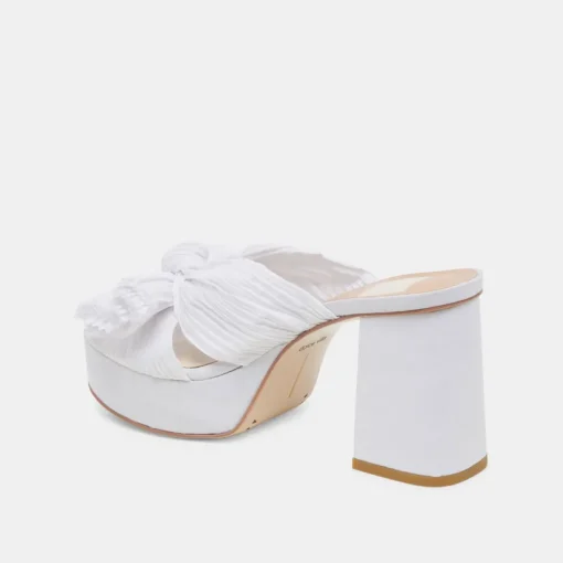 BLARE HEELS WHITE SATIN
