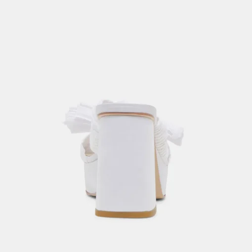 BLARE HEELS WHITE SATIN