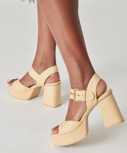 BOBBY HEELS NATURAL RAFFIA