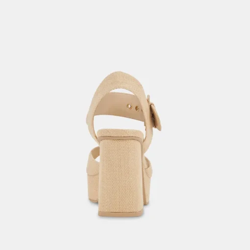 BOBBY HEELS NATURAL RAFFIA