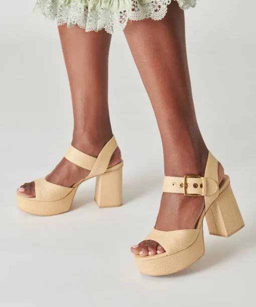 BOBBY HEELS NATURAL RAFFIA