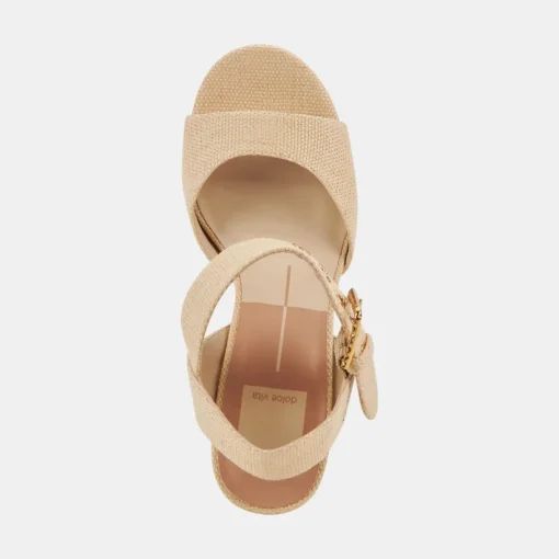 BOBBY HEELS NATURAL RAFFIA