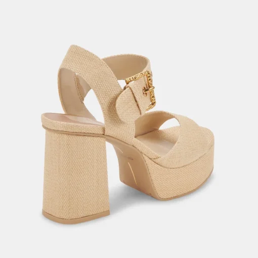 BOBBY HEELS NATURAL RAFFIA