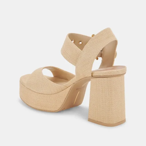 BOBBY HEELS NATURAL RAFFIA