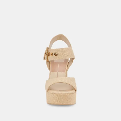 BOBBY HEELS NATURAL RAFFIA