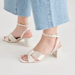BRENNA HEELS IVORY SATIN