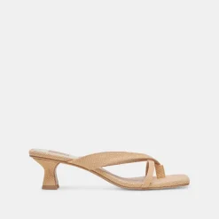 BREVEL HEELS NATURAL RAFFIA