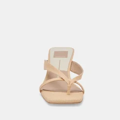 BREVEL HEELS NATURAL RAFFIA