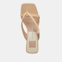BREVEL HEELS NATURAL RAFFIA