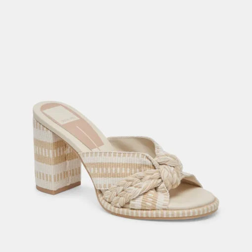 BRILAH HEELS NATURAL MULTI WOVEN