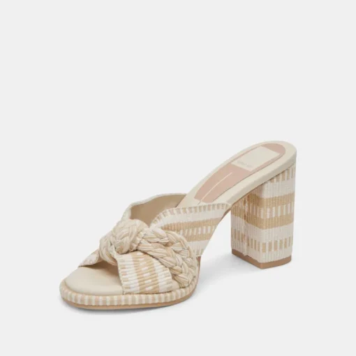 BRILAH HEELS NATURAL MULTI WOVEN