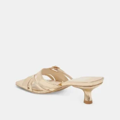 BRYANT HEELS GOLD DISTRESSED LEATHER