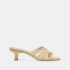 BRYANT HEELS NATURAL WOVEN RAFFIA