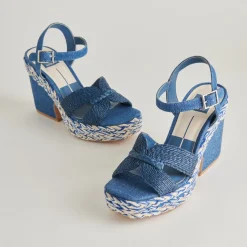 CALE HEELS BLUE DENIM