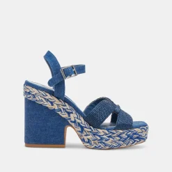 CALE HEELS BLUE DENIM