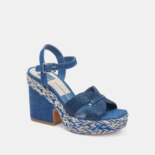 CALE HEELS BLUE DENIM