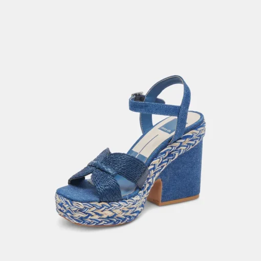 CALE HEELS BLUE DENIM