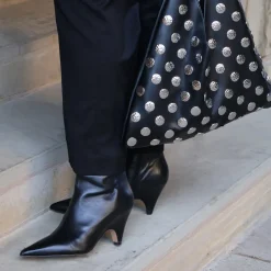 CALICO BOOTIES BLACK LEATHER
