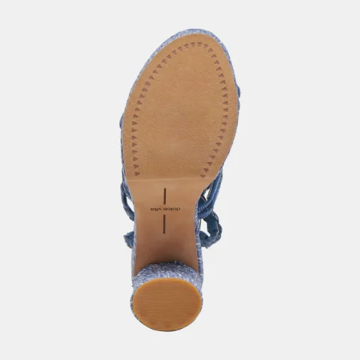 CATINA HEELS BLUE RAFFIA