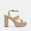 CATINA HEELS LT NATURAL RAFFIA