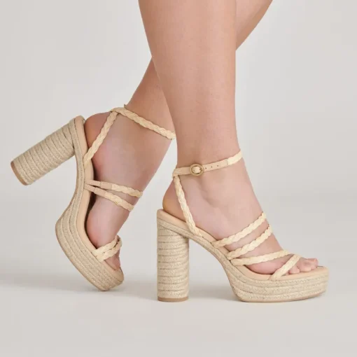 CATINA HEELS LT NATURAL RAFFIA
