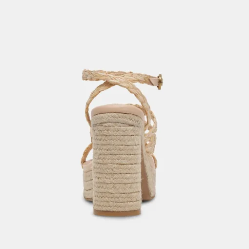 CATINA HEELS LT NATURAL RAFFIA
