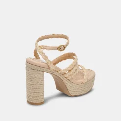 CATINA HEELS LT NATURAL RAFFIA
