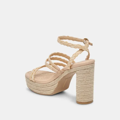 CATINA HEELS LT NATURAL RAFFIA
