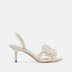 CECILA HEELS WHITE FLORAL EYELET