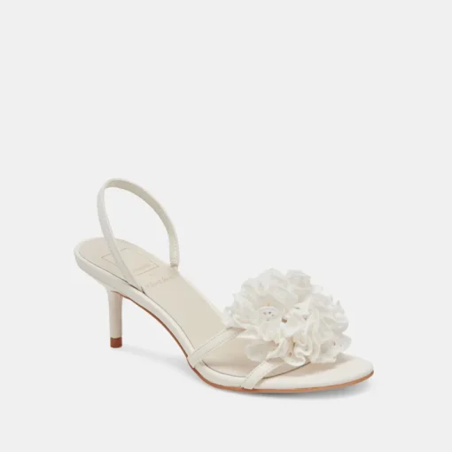 CECILA HEELS WHITE FLORAL EYELET