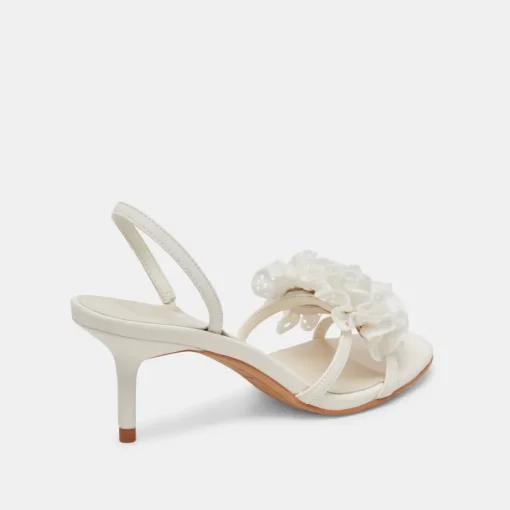 CECILA HEELS WHITE FLORAL EYELET