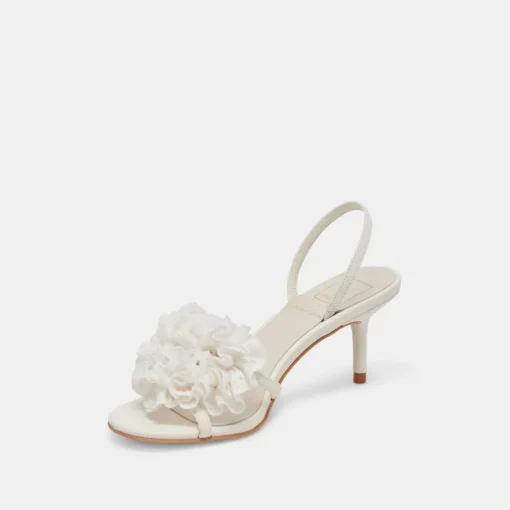 CECILA HEELS WHITE FLORAL EYELET
