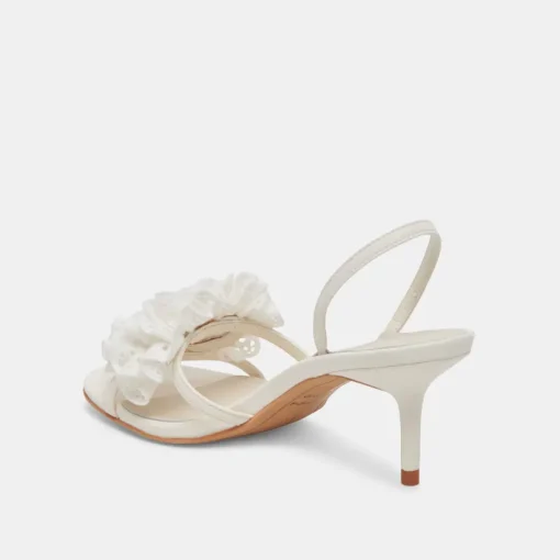 CECILA HEELS WHITE FLORAL EYELET