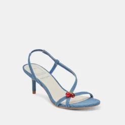 CERISE HEELS BLUE DENIM