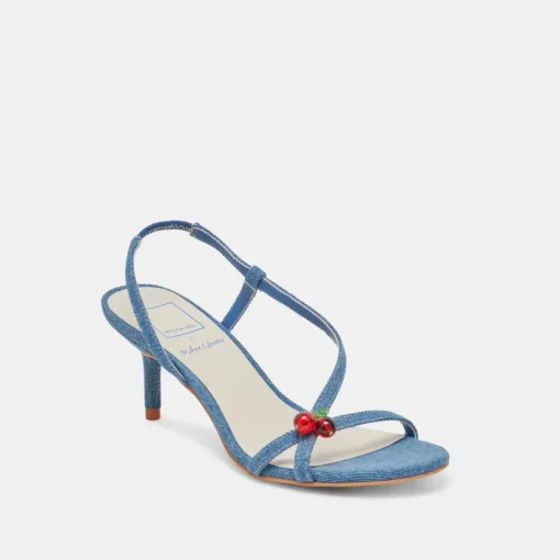 CERISE HEELS BLUE DENIM