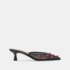 CLAIRE HEELS BLACK RED MESH
