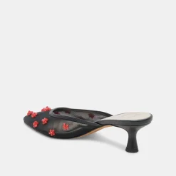 CLAIRE HEELS BLACK RED MESH