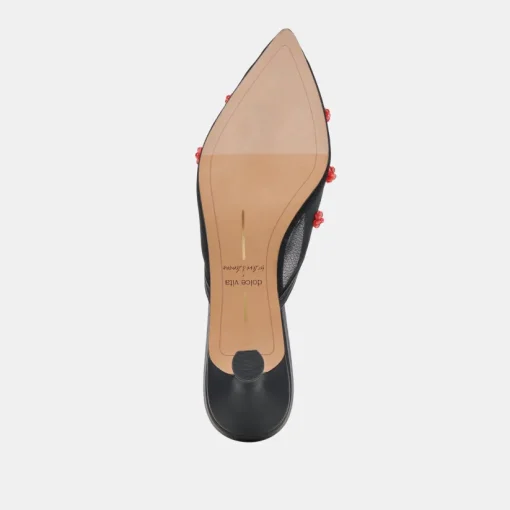 CLAIRE HEELS BLACK RED MESH