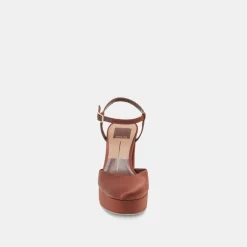 CLAUD HEELS CHOCOLATE SATIN