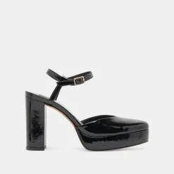 CLAUD HEELS MIDNIGHT PATENT LEATHER