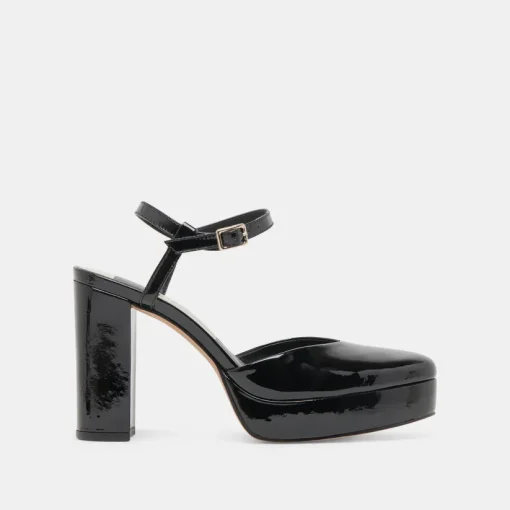 CLAUD HEELS MIDNIGHT PATENT LEATHER