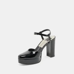 CLAUD HEELS MIDNIGHT PATENT LEATHER