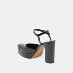 CLAUD HEELS MIDNIGHT PATENT LEATHER