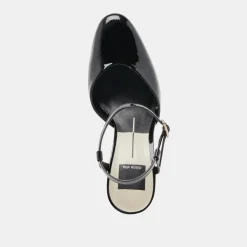CLAUD HEELS MIDNIGHT PATENT LEATHER